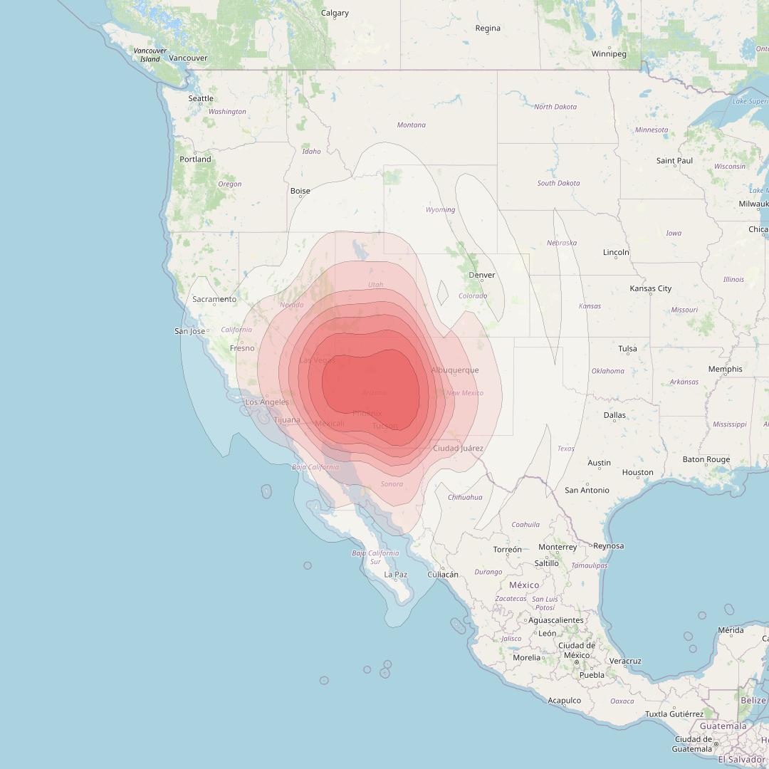 Directv 9S at 101° W downlink Ku-band CB19 (Phoenix) Beam coverage map