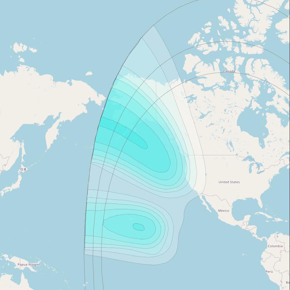 Skyterra 1 at 101° W downlink L-band TLEM6 beam coverage map