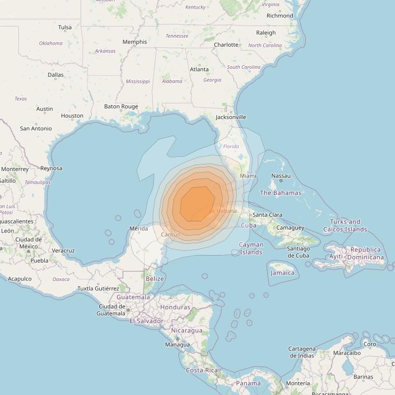 Directv 12 at 103° W downlink Ka-band A2B3 (Havana) Spot beam coverage map