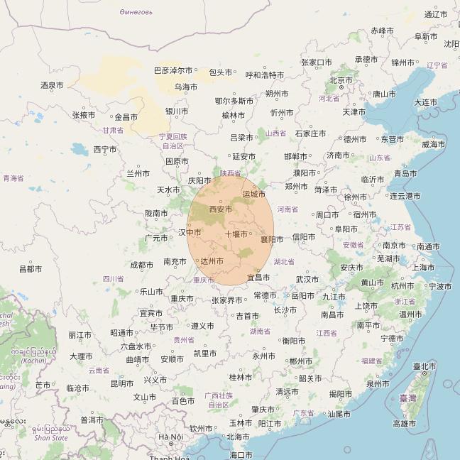 Chinasat 16 at 110° E downlink Ka-band S18 User Spot beam coverage map