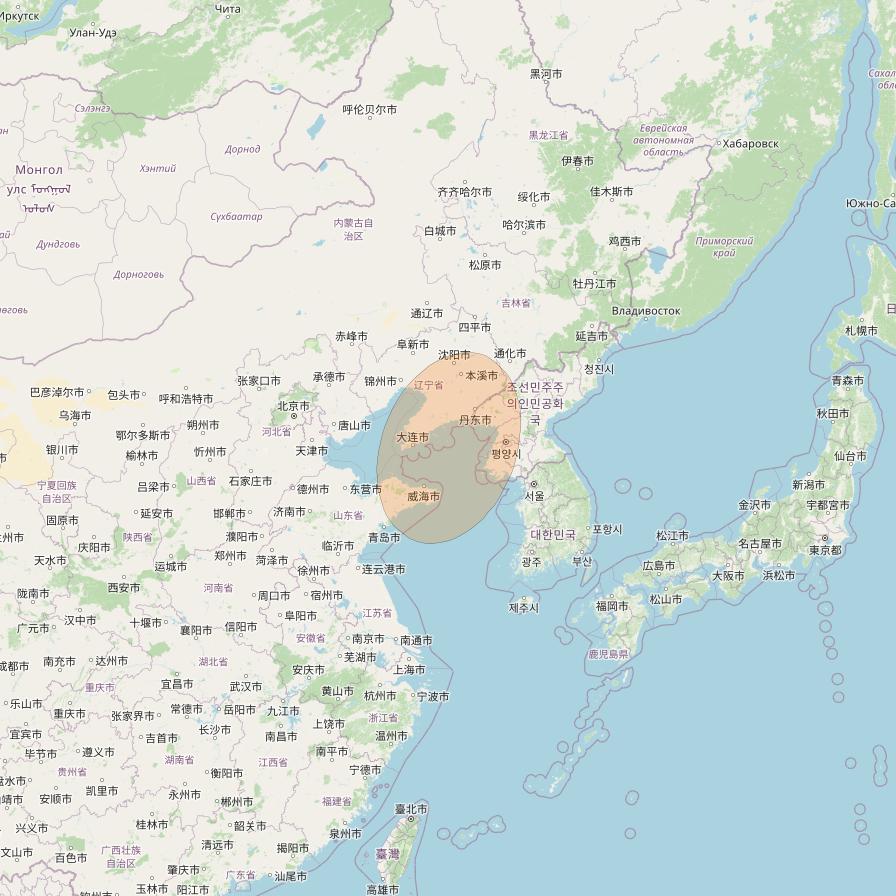 Chinasat 16 at 110° E downlink Ka-band S21 User Spot beam coverage map