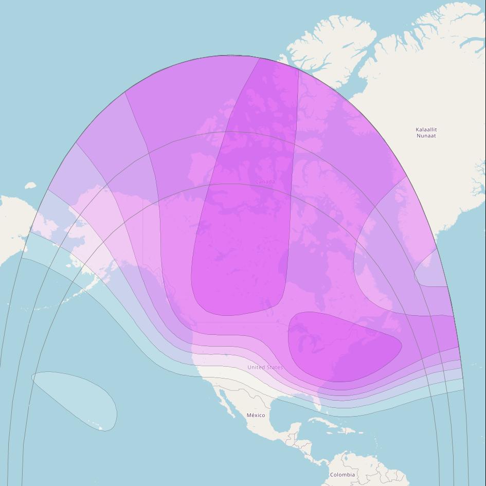 Anik F2 at 111° W downlink C-band North America beam coverage map