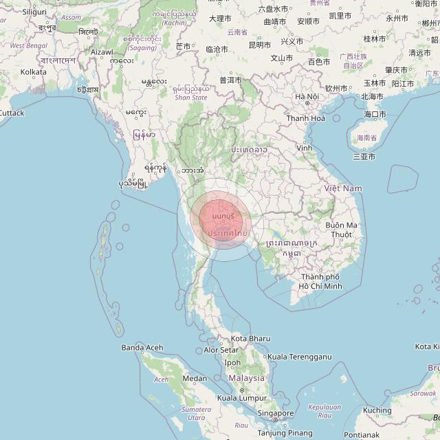 Thaicom 4 at 119° E downlink Ku-band Spot 207 beam coverage map