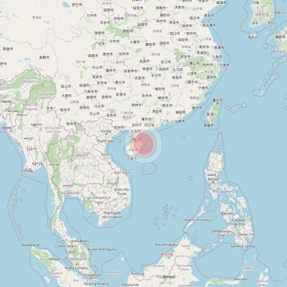 Thaicom 4 at 119° E downlink Ku-band Spot 323 beam coverage map