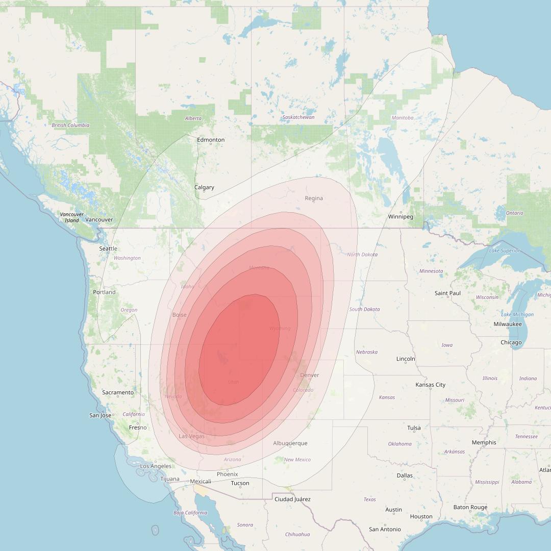 SES 15 at 129° W downlink Ku-band User Spot 17 beam coverage map