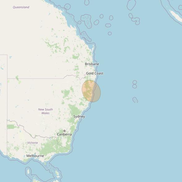 NBN-Co 1A at 140° E downlink Ka-band 29 (Port Macquarie) narrow spot beam coverage map