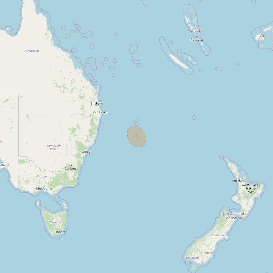 NBN-Co 1A at 140° E downlink Ka-band 74 (Lord Howe Island) narrow spot beam coverage map