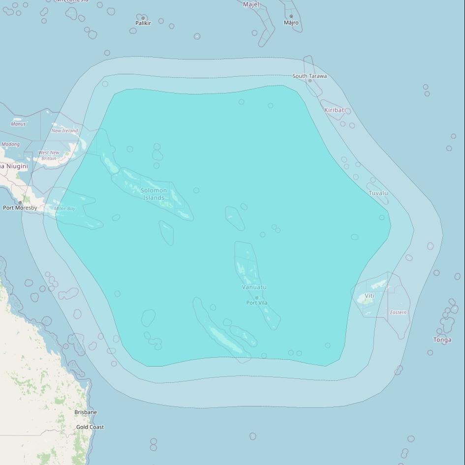 Inmarsat-4F1 at 143° E downlink L-band R005 Regional Spot beam coverage map