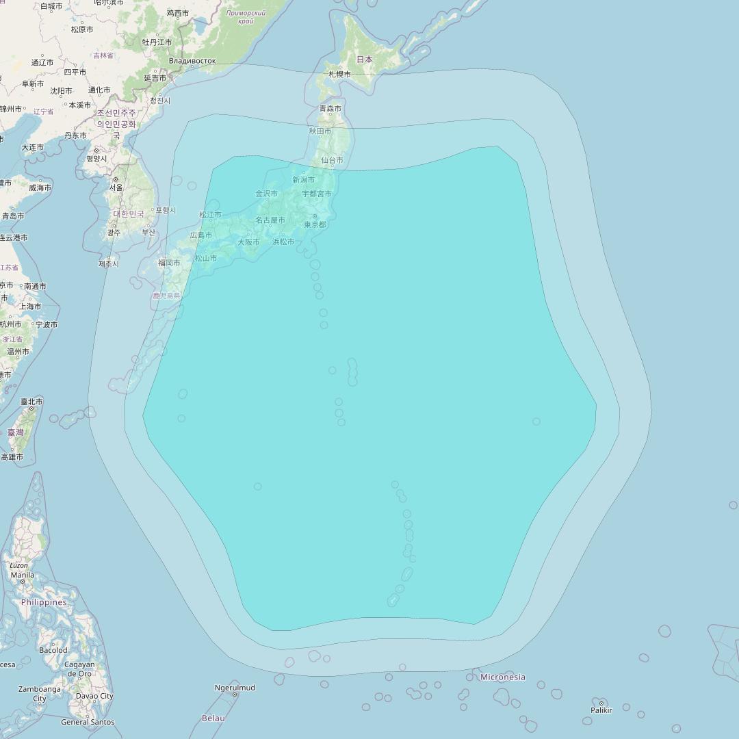 Inmarsat-4F1 at 143° E downlink L-band R011 Regional Spot beam coverage map