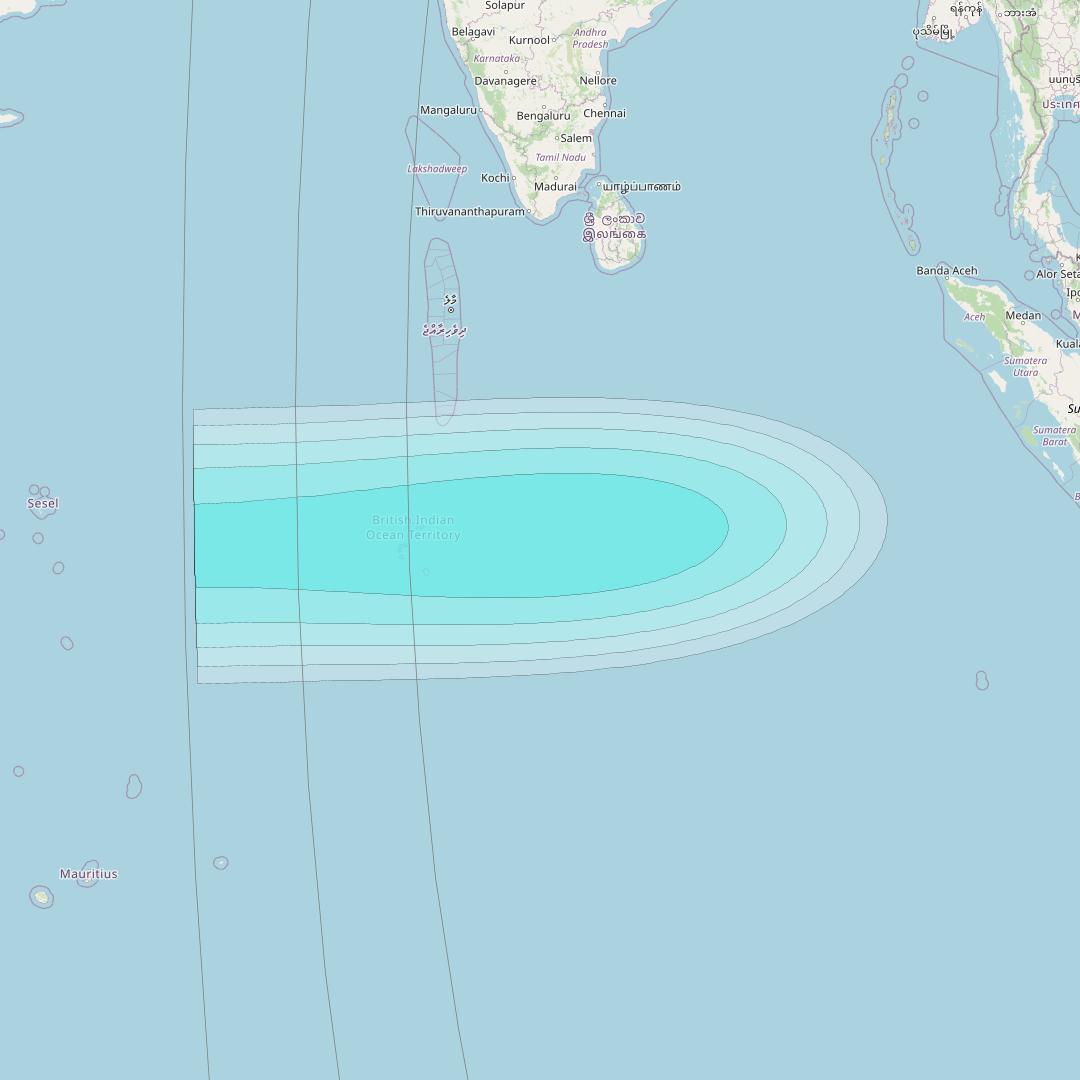 Inmarsat-4F1 at 143° E downlink L-band S003 User Spot beam coverage map