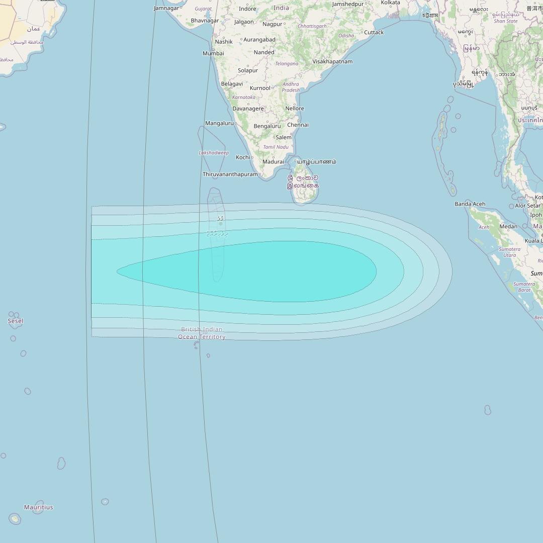 Inmarsat-4F1 at 143° E downlink L-band S004 User Spot beam coverage map