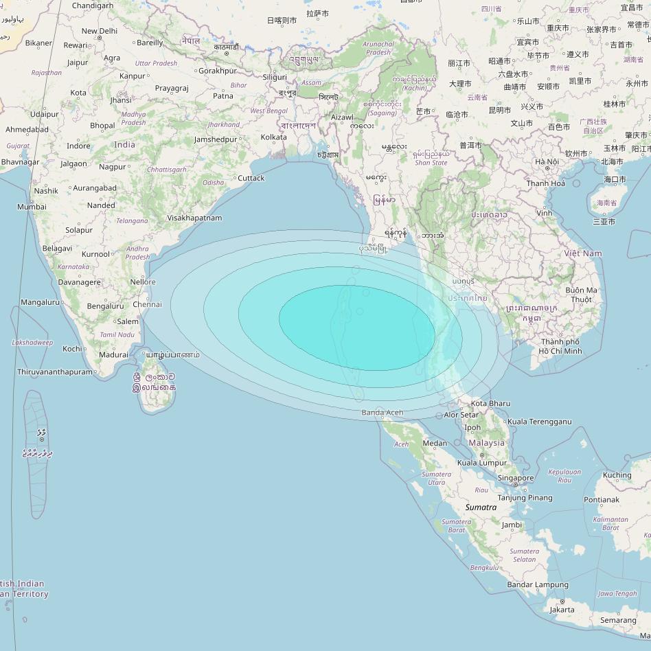 Inmarsat-4F1 at 143° E downlink L-band S014 User Spot beam coverage map
