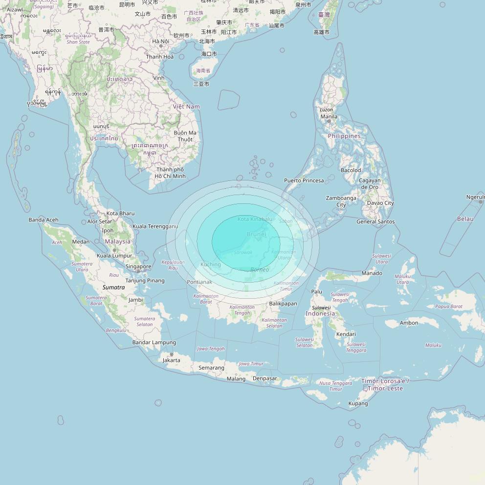 Inmarsat-4F1 at 143° E downlink L-band S035 User Spot beam coverage map