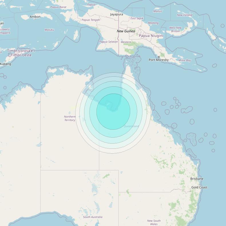 Inmarsat-4F1 at 143° E downlink L-band S087 User Spot beam coverage map