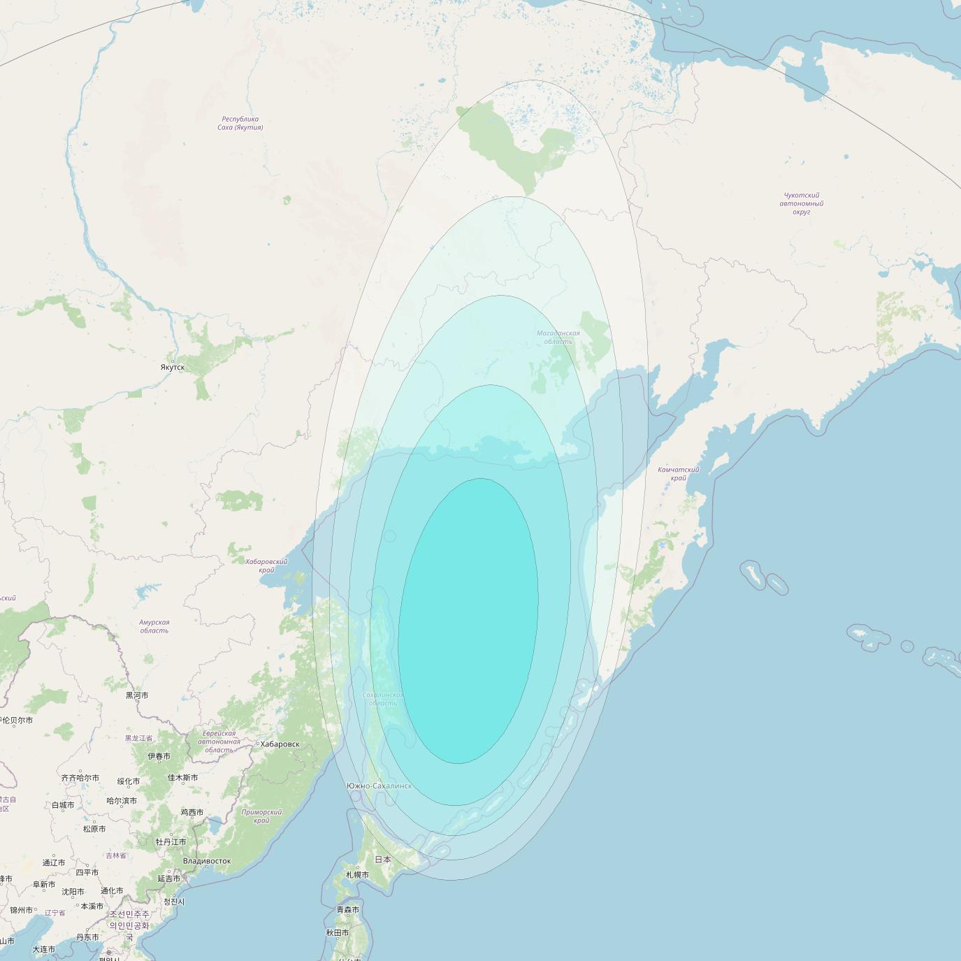 Inmarsat-4F1 at 143° E downlink L-band S110 User Spot beam coverage map