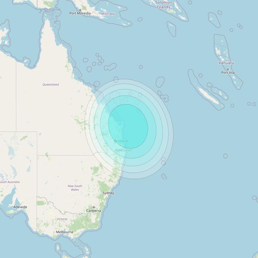 Inmarsat-4F1 at 143° E downlink L-band S115 User Spot beam coverage map