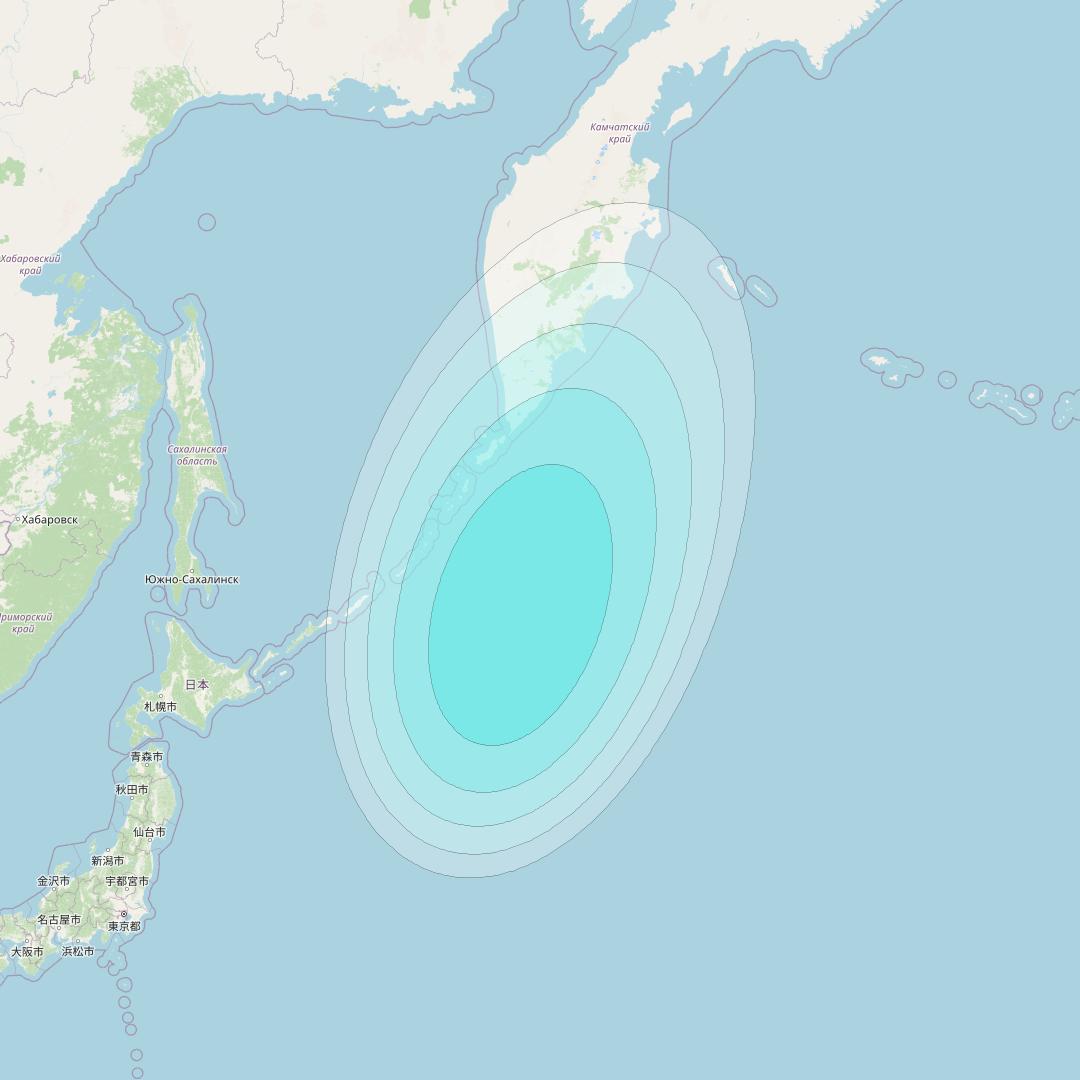 Inmarsat-4F1 at 143° E downlink L-band S124 User Spot beam coverage map