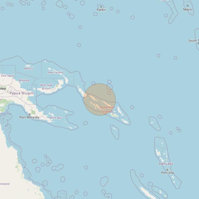 JCSat 1C at 150° E downlink Ka-band S24 (North Solomon/LHCP/B) User Spot beam coverage map
