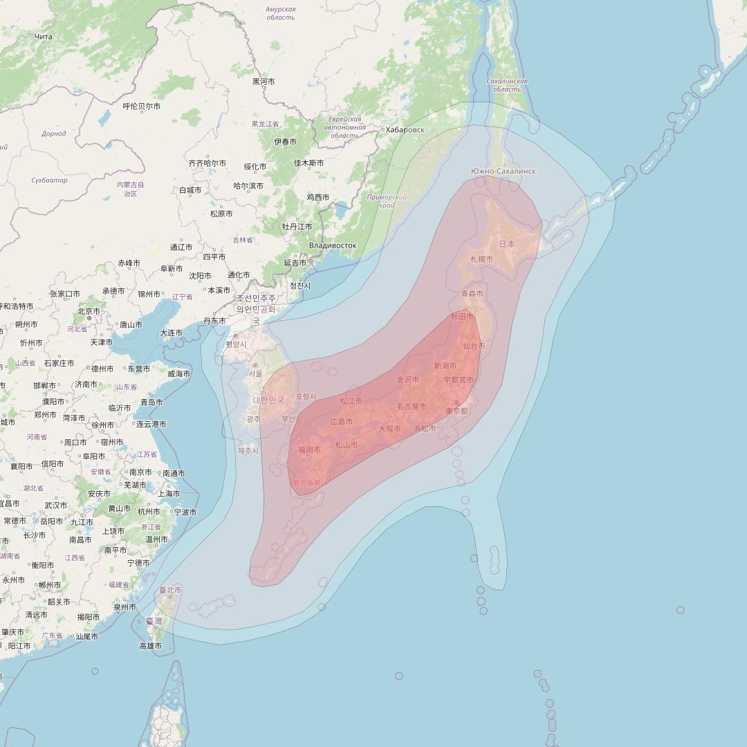 Superbird B3 at 162° E downlink Ku-band Japan beam coverage map