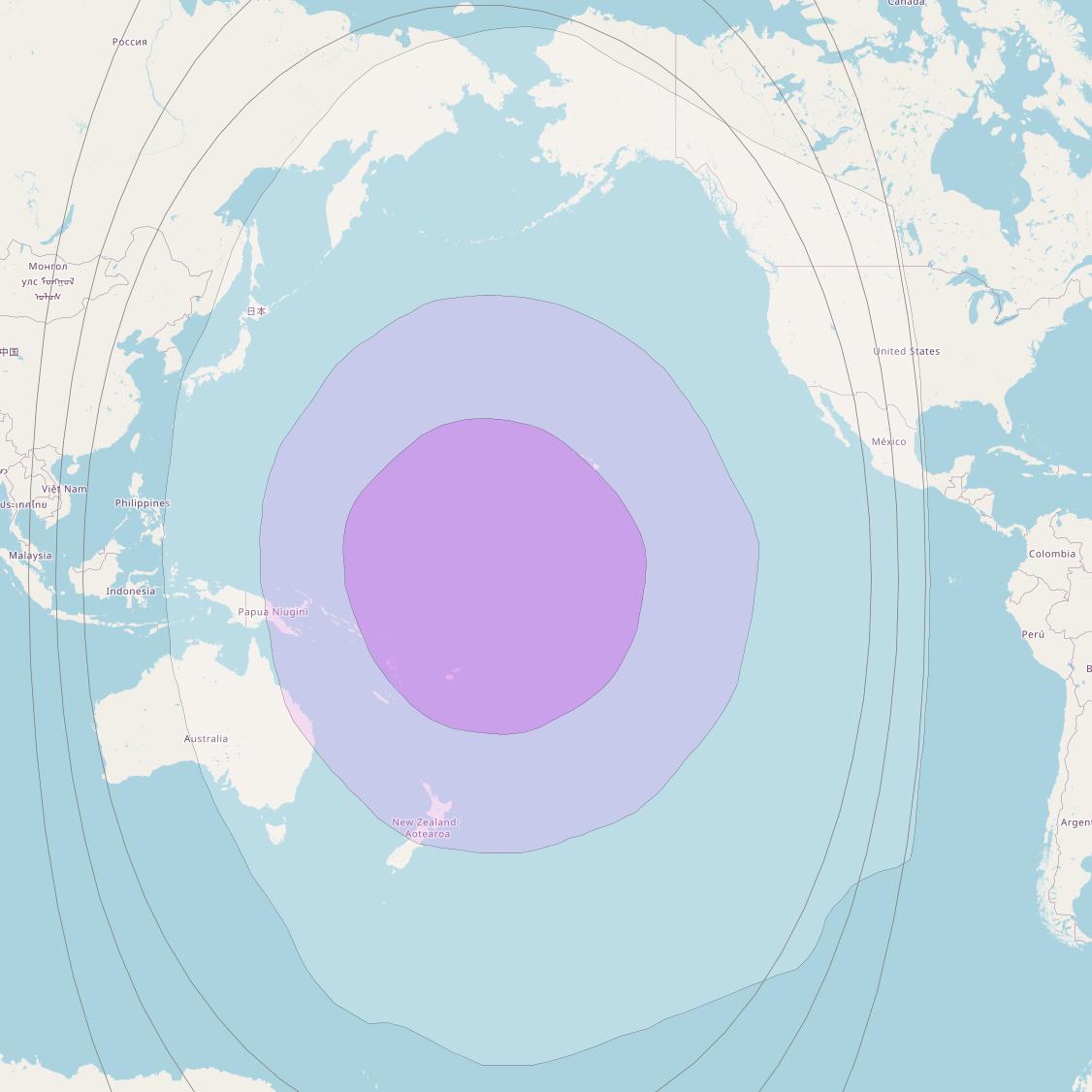 NSS 9 at 177° W downlink C-band Global beam coverage map
