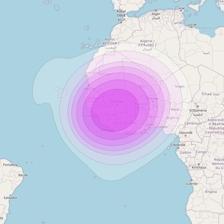 Intelsat 35e at 34° W downlink C-band C2 User Spot beam coverage map