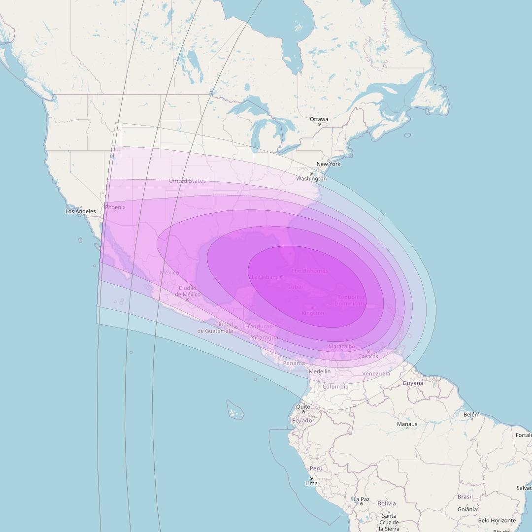 Intelsat 35e at 34° W downlink C-band C9 User Spot beam coverage map