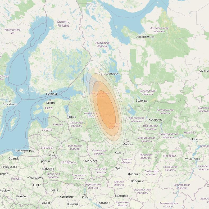 Yamal 601 at 49° E downlink Ka-band Spot12 Pol A MG-1 beam coverage map