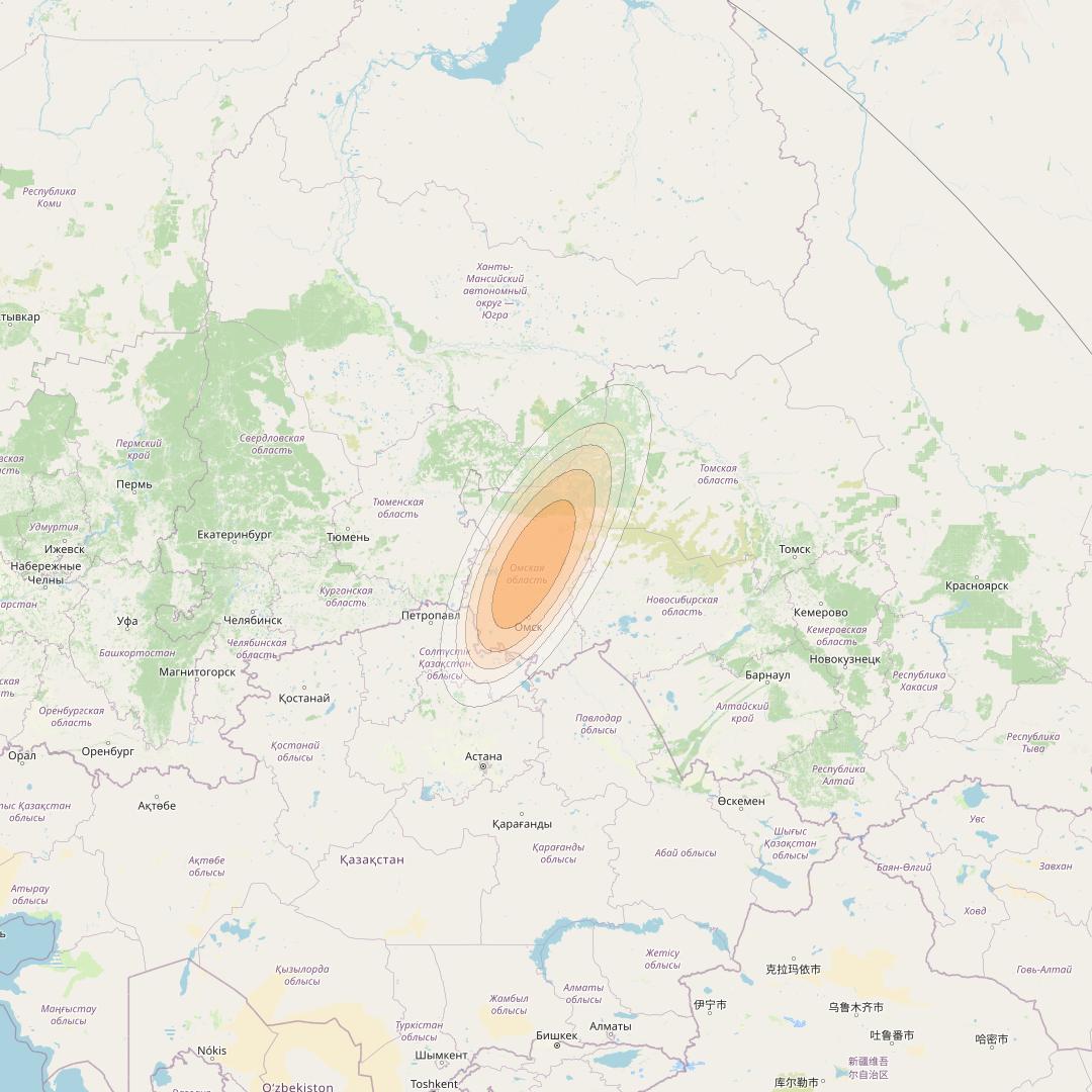 Yamal 601 at 49° E downlink Ka-band Spot26 Pol B MG-2 beam coverage map