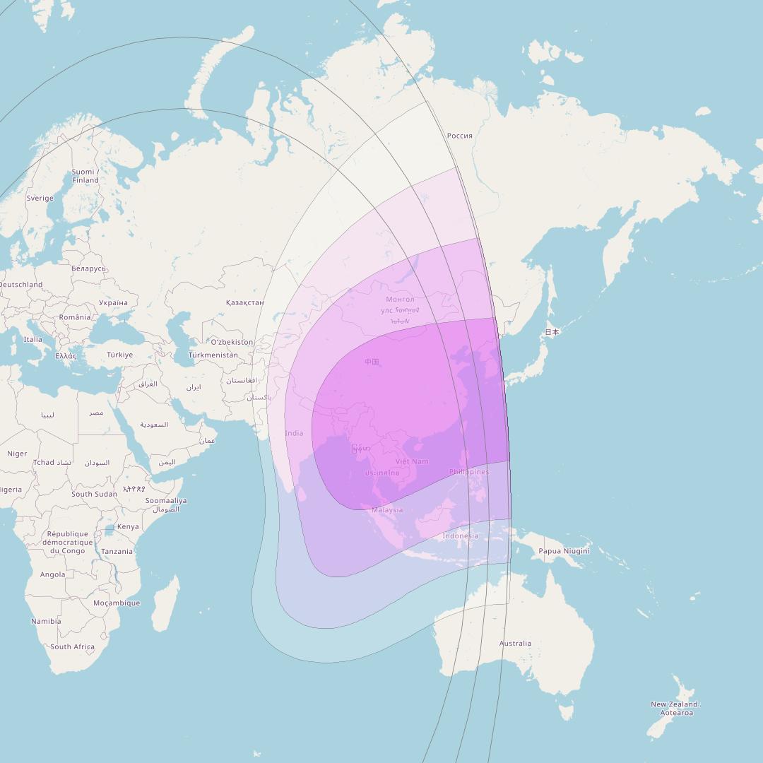 BELINTERSAT-1 at 51° E downlink C-band East beam coverage map