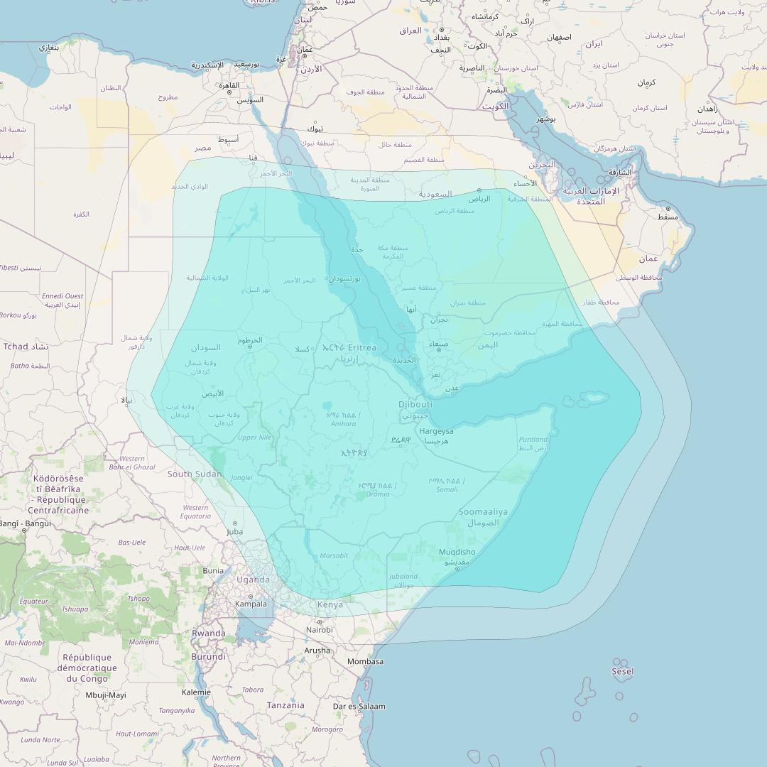 Inmarsat-4F2 at 64° E downlink L-band R015 Regional Spot beam coverage map