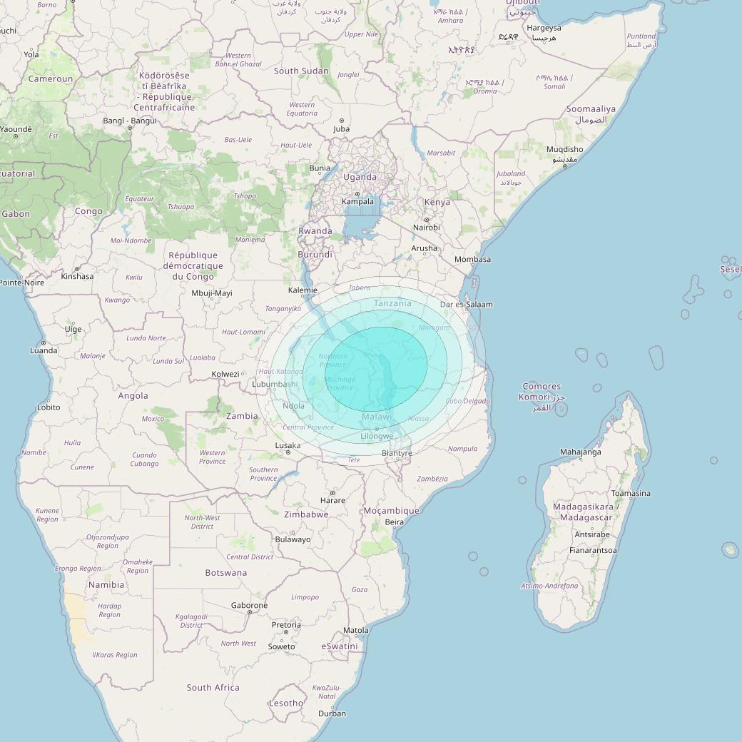 Inmarsat-4F2 at 64° E downlink L-band S033 User Spot beam coverage map