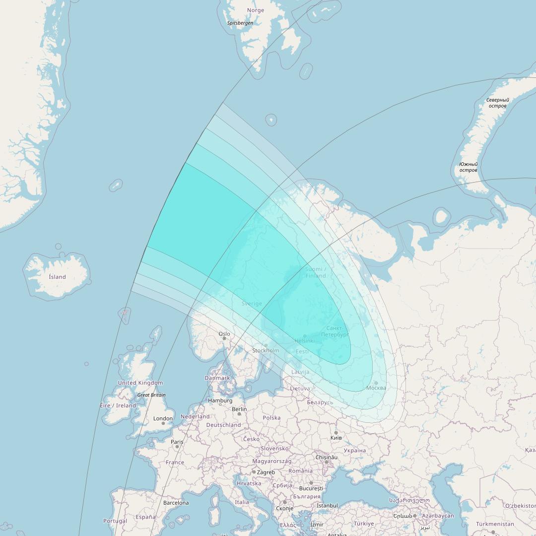 Inmarsat-4F2 at 64° E downlink L-band S067 User Spot beam coverage map