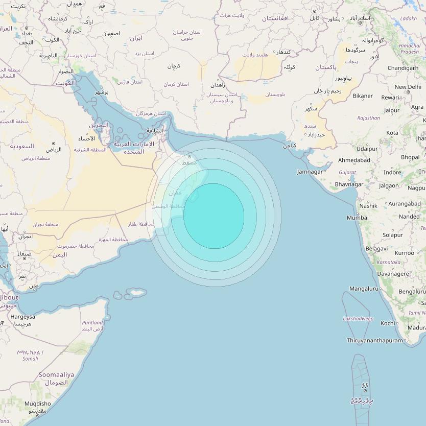 Inmarsat-4F2 at 64° E downlink L-band S092 User Spot beam coverage map