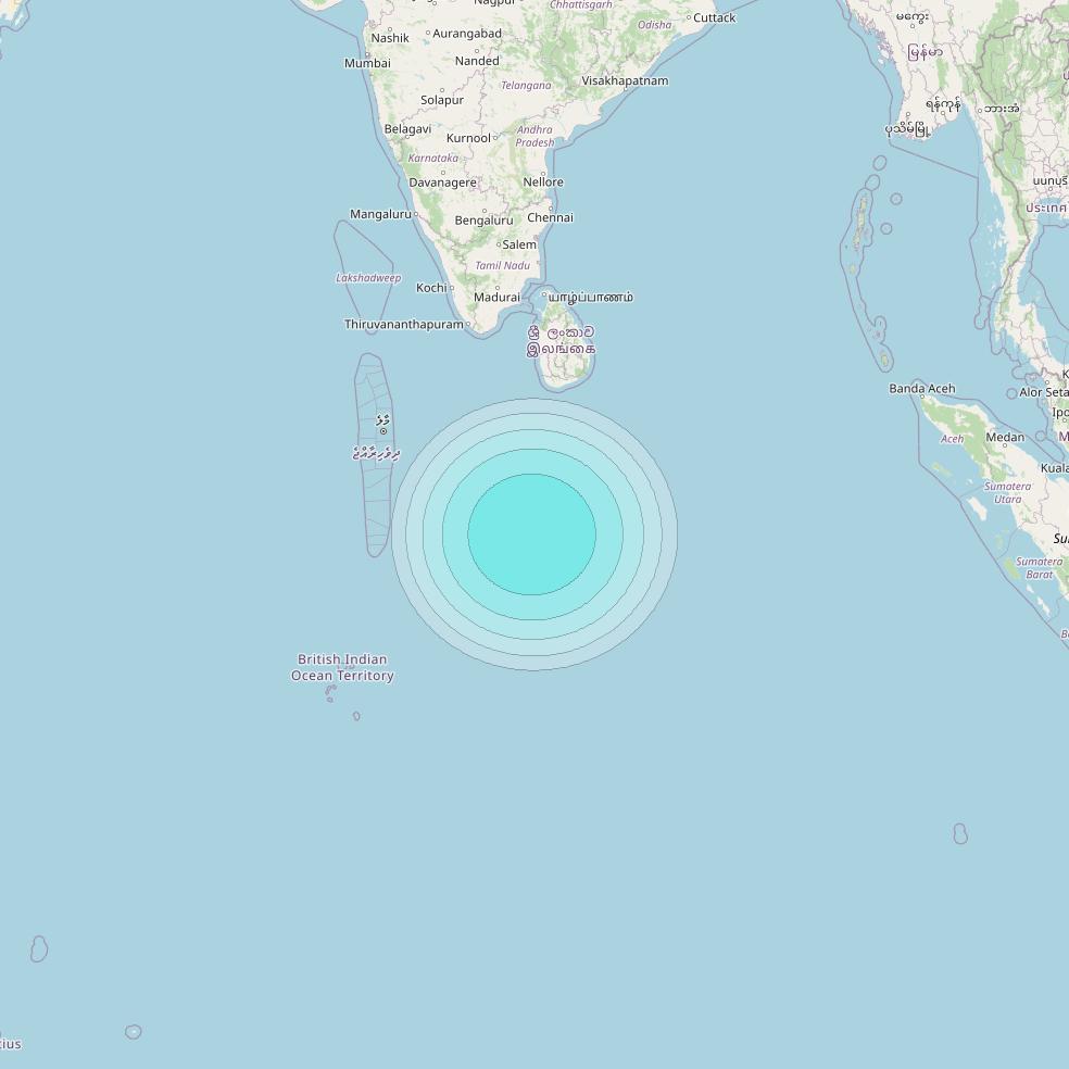 Inmarsat-4F2 at 64° E downlink L-band S132 User Spot beam coverage map