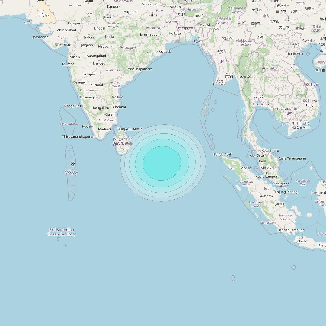 Inmarsat-4F2 at 64° E downlink L-band S147 User Spot beam coverage map