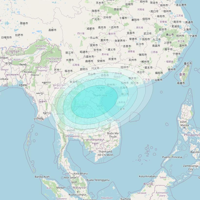 Inmarsat-4F2 at 64° E downlink L-band S175 User Spot beam coverage map