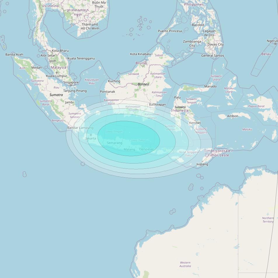 Inmarsat-4F2 at 64° E downlink L-band S182 User Spot beam coverage map