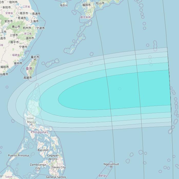 Inmarsat-4F2 at 64° E downlink L-band S193 User Spot beam coverage map