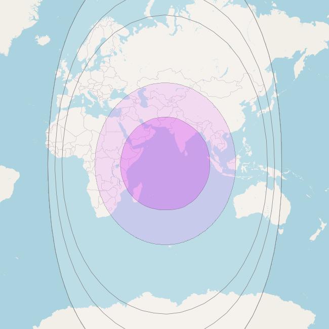 Intelsat 17 at 66° E downlink C-band Global Beam coverage map
