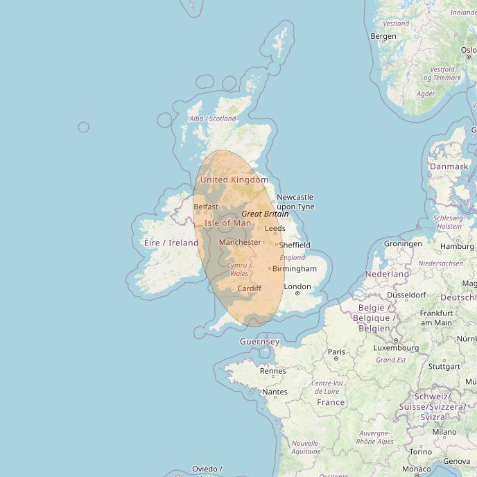 Eutelsat Konnect at 7° E downlink Ka-band EU03 User Spot beam coverage map
