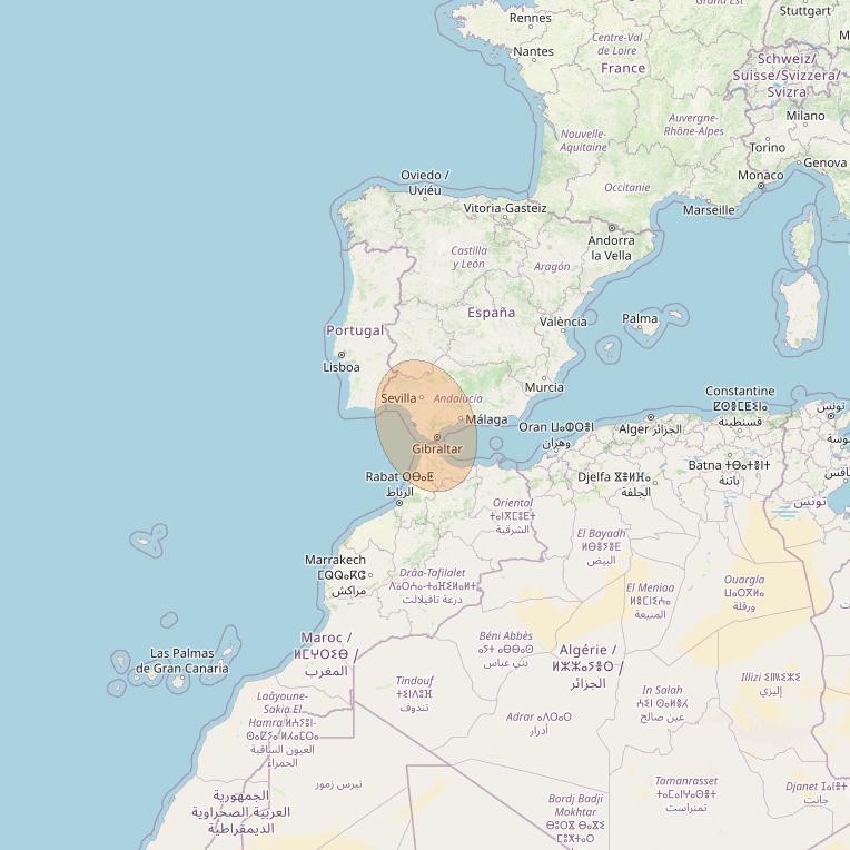 Eutelsat Konnect at 7° E downlink Ka-band EU20 User Spot beam coverage map