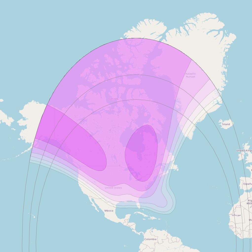 AMC 18 at 83° W downlink C-band North America beam coverage map