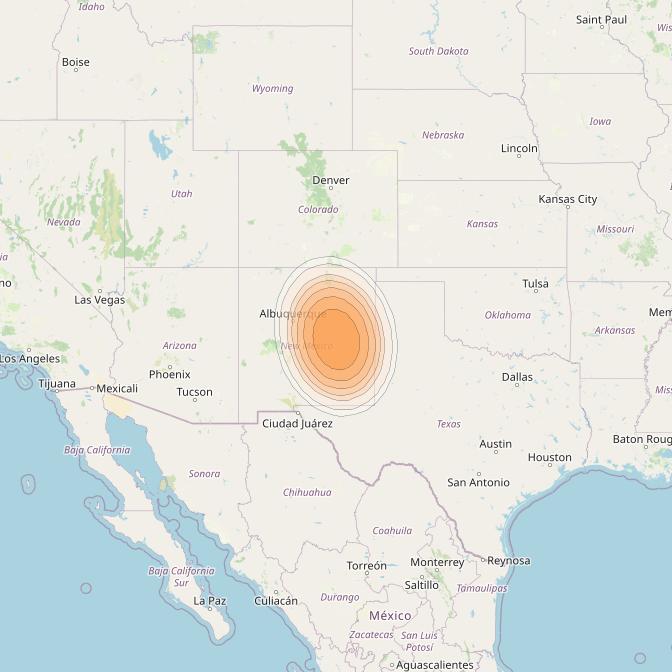 Echostar 19 at 97° W downlink Ka-band U075 User Spot beam coverage map