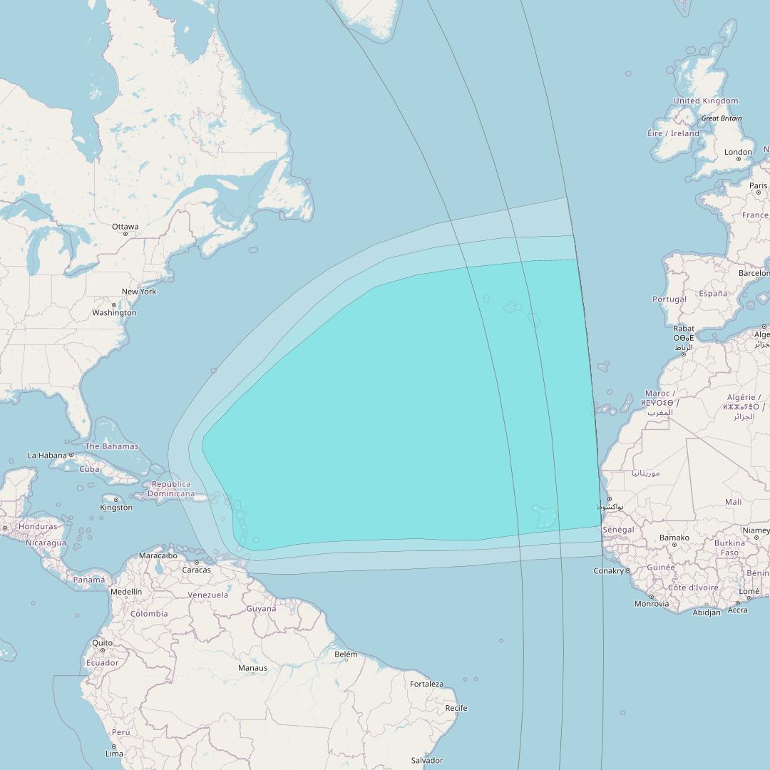 Inmarsat-4F3 at 98° W downlink L-band R003 Regional Spot beam coverage map