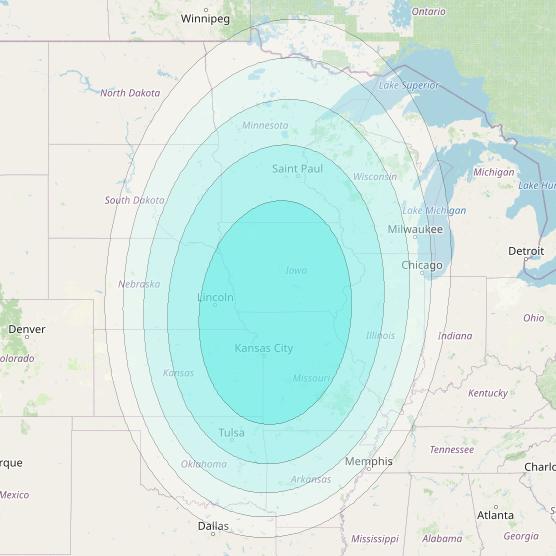 Inmarsat-4F3 at 98° W downlink L-band S109 User Spot beam coverage map