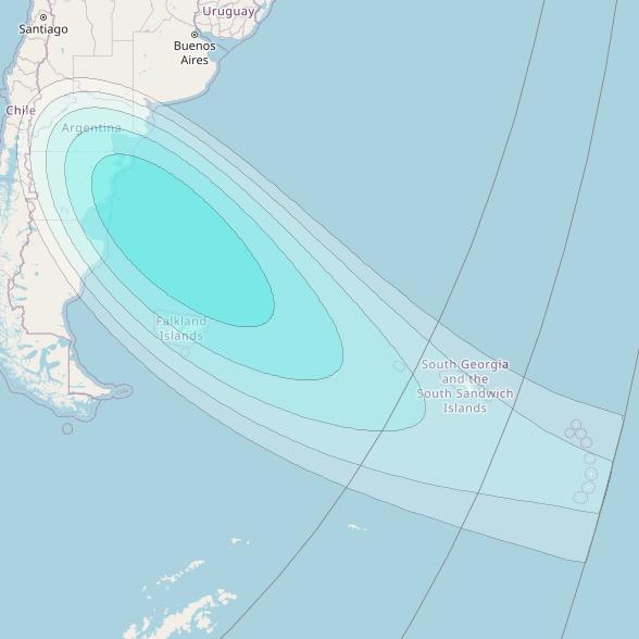 Inmarsat-4F3 at 98° W downlink L-band S141 User Spot beam coverage map