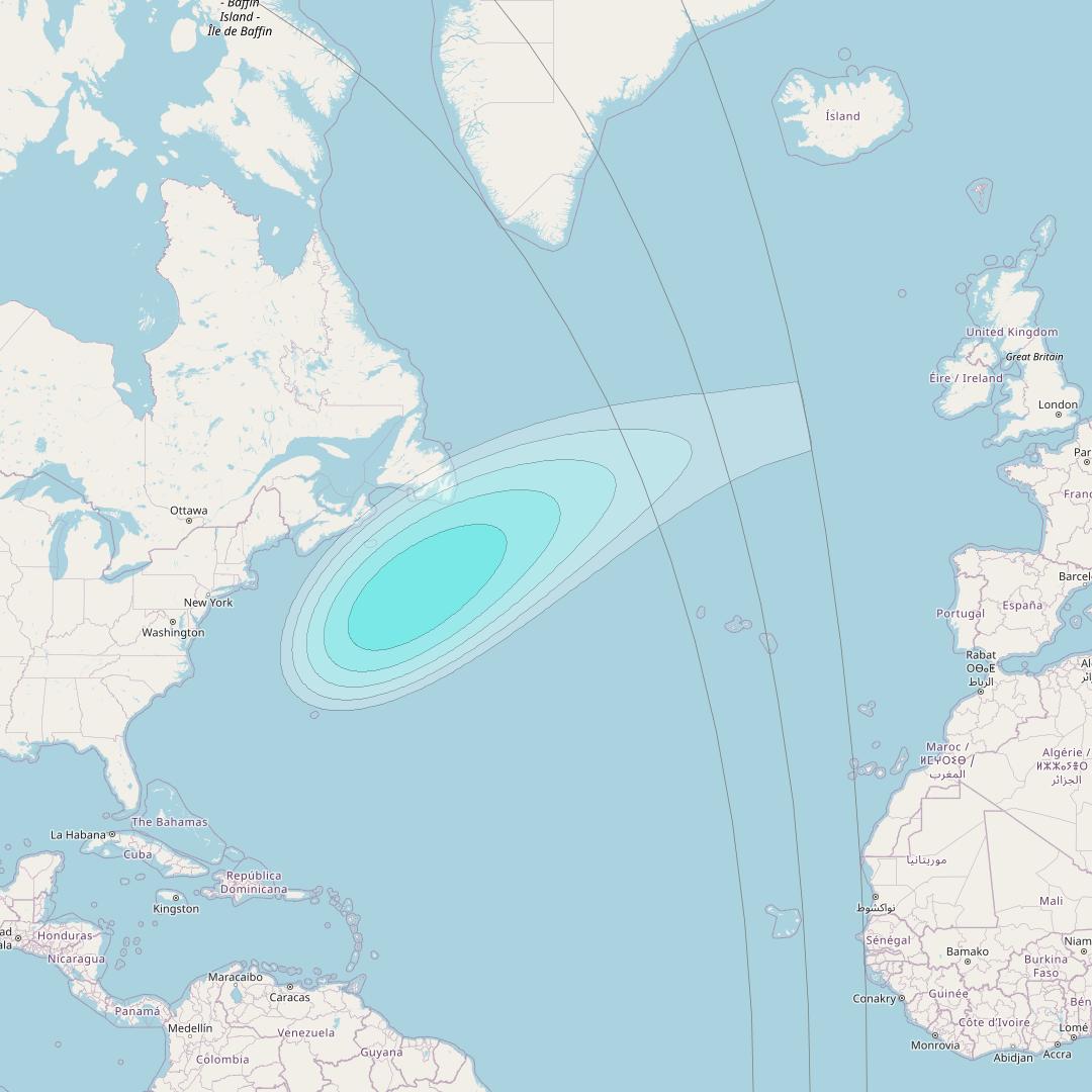 Inmarsat-4F3 at 98° W downlink L-band S165 User Spot beam coverage map