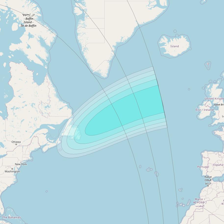 Inmarsat-4F3 at 98° W downlink L-band S166 User Spot beam coverage map
