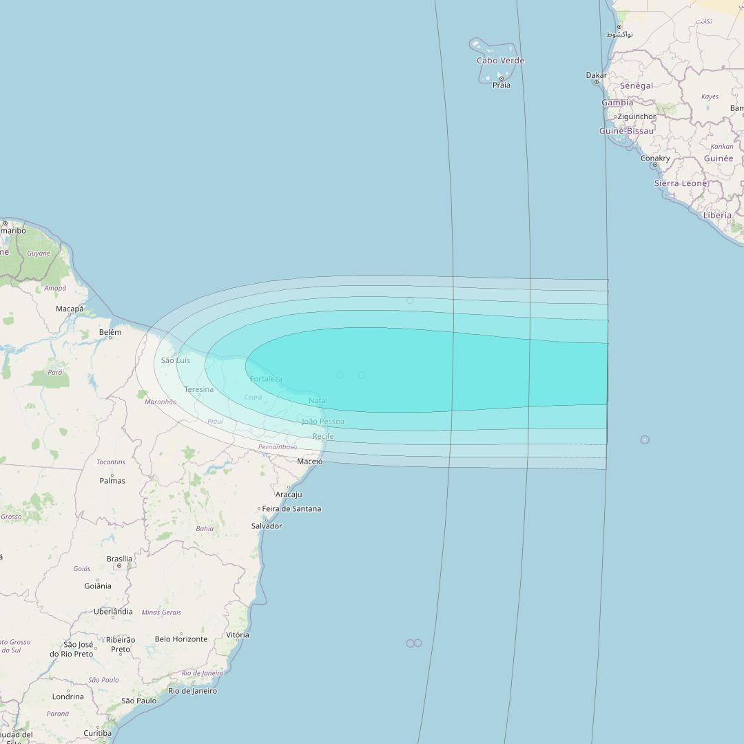 Inmarsat-4F3 at 98° W downlink L-band S190 User Spot beam coverage map
